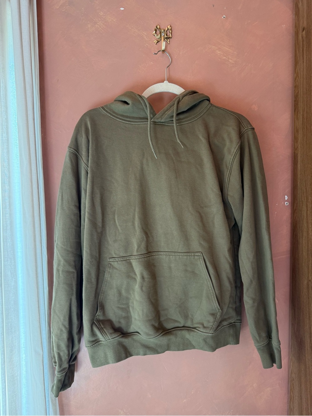 Woman’s  Olive Green Hooded Pullover Sweatshirt